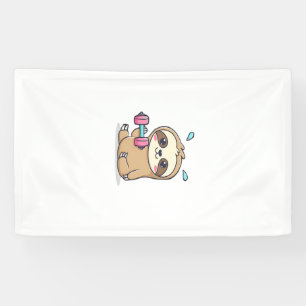 Lustiges Chibi-Faultier-Workout Süße Kawaii-Gym-C Banner
