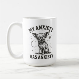 Lustiges Chihuahua-Angst-Shirt – Gestresster Nervö Kaffeetasse