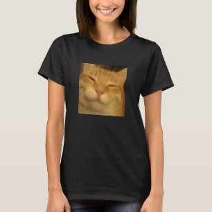 Lustiges Chill Orange Katzen Gesicht Unschärfe Fot T-Shirt
