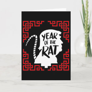 Lustiges Chinesisches Neujahrs-Shirt Jahr des Ratt Karte