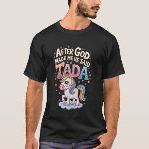 Lustiges christliches Einhorn-Ta-da-Design T-Shirt