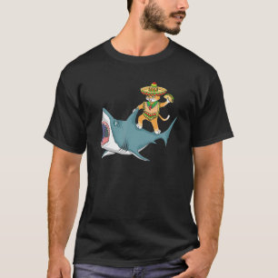 Lustiges Cinco De Mayo Bild - Katze reitet auf ein T-Shirt