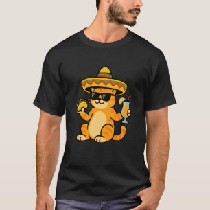 Lustiges Cinco De Mayo Katze Taco Fiesta Party Kät T-Shirt