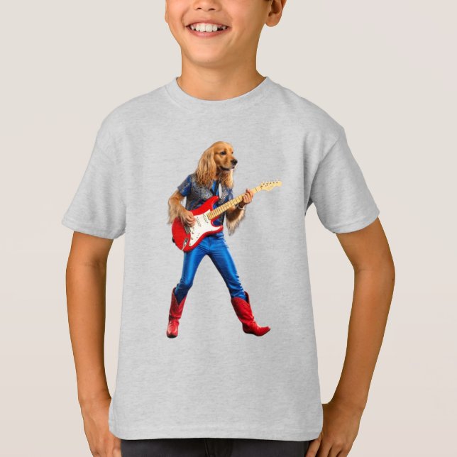 Lustiges Cocker Spaniel Rockstar Kinder T-Shirt (Vorderseite)