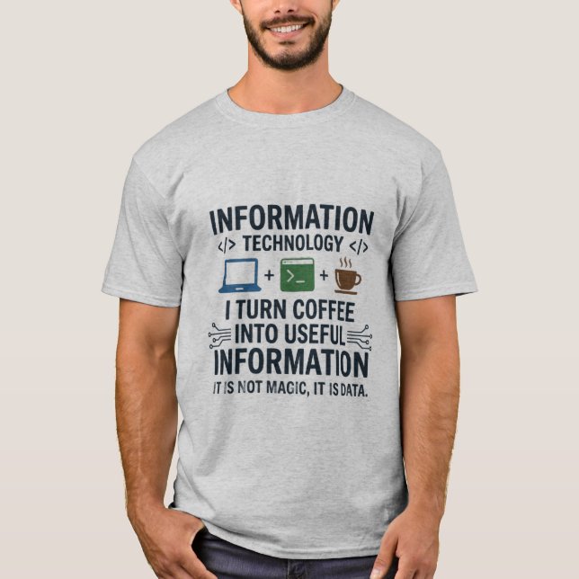 Lustiges Computer Science T-Shirt - Essen Schlafen (Vorderseite)