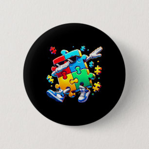 Lustiges Cool Dabbing Puzzle Teil Autism Awareness Button