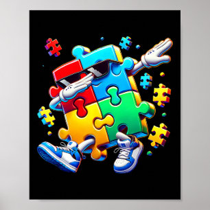 Lustiges Cool Dabbing Puzzle Teil Autism Awareness Poster