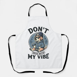 Lustiges Cooles Hund-Vibes Vintage-Vector-T-Shirt- Schürze