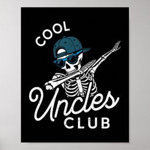 Lustiges Cooles Onkel Club T-Shirt Lustiger Skelet Poster