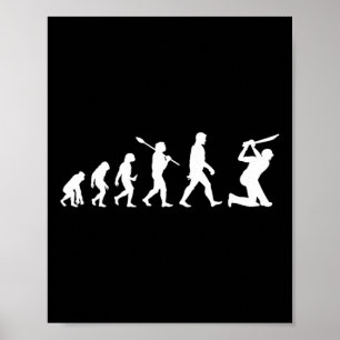 Lustiges Cricket-Evolutions-T-Shirt für Cricket-Sp Poster