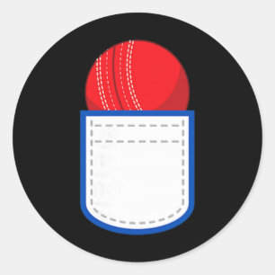 Lustiges Cricket Ll In Meinem Fake Pocket Cricket  Runder Aufkleber