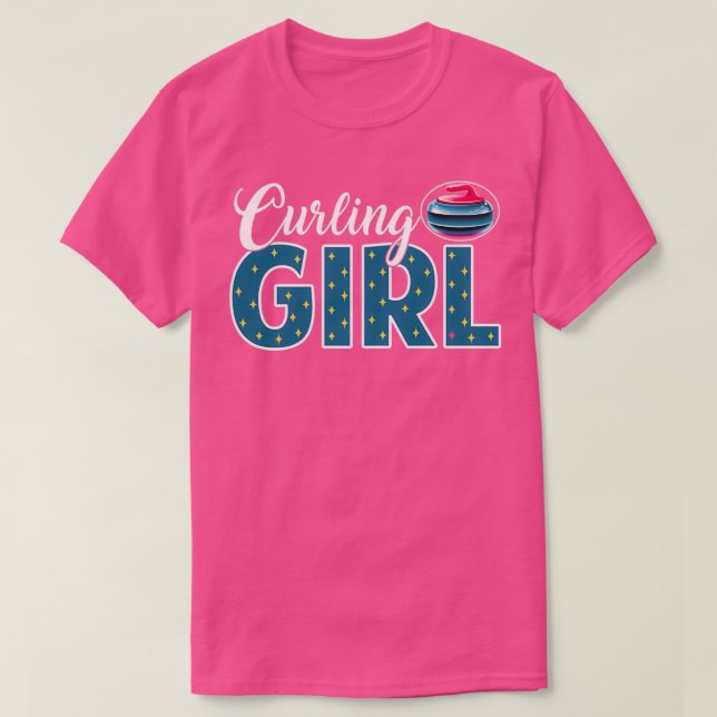 lustiges Curlingmädchen T-Shirt (Design vorne)