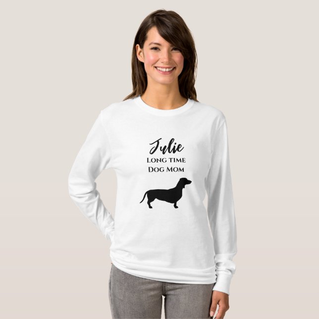 Lustiges Dachshund-Langzeit-Hundemama-T-Shirt T-Shirt (Vorne ganz)