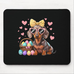 Lustiges Dachshund-Oster-Shirt Wiener Dog Ei Jagd Mousepad