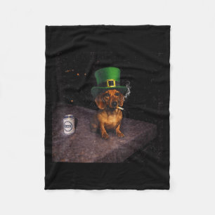 Lustiges Dachshund-Raucher-Meme Gen Z-Hund-Meme Fleecedecke