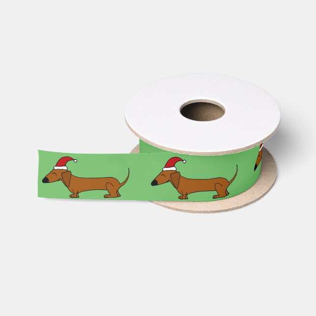 Lustiges Dackel-Hundeweihnachtsband Satinband (Spule)