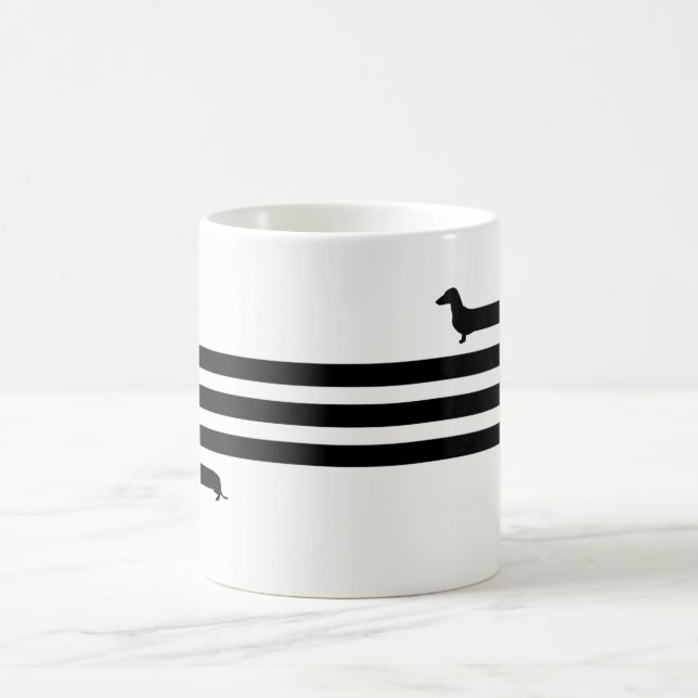 Lustiges Dackel-Tassenschwarzes Kaffeetasse (Mittel)