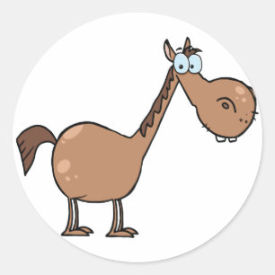 Lustiges Derpy-Pferd Tolles Braunes Hengst Runder Aufkleber