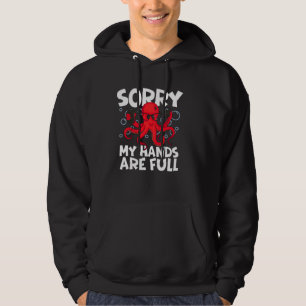 Lustiges Design – cooler Oktopus hält Telefone Hoodie