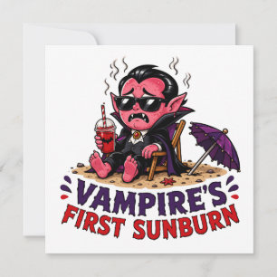 Lustiges Design eines Vampirs mit Sonnenbrand am S Karte