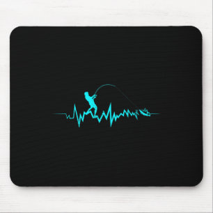 Lustiges Design für Angler mit Herzschlag beim Fis Mousepad