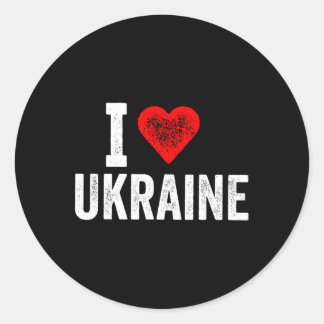 Lustiges Design Retro Ich Liebe Die Ukraine Mit Ei Runder Aufkleber