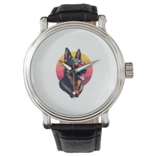 Lustiges Deutsches Schäferhund-Design Kunst Kostüm Armbanduhr