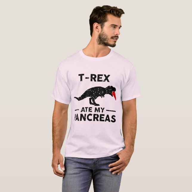 Lustiges Diabetes-Zitat - T-Rex aß mein T-Shirt (Vorne ganz)