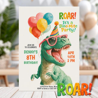 Lustiges Dino-Geburtstagsfeier-Design Einladung