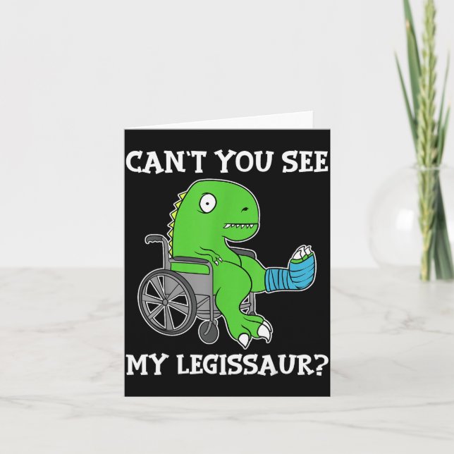 Lustiges Dino Geschenk zur Genesung gebrochenes Be Karte (Vorderseite)