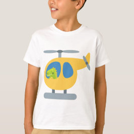 lustiges Dinosaurier-Party mit Gelbhubschrauber T-Shirt