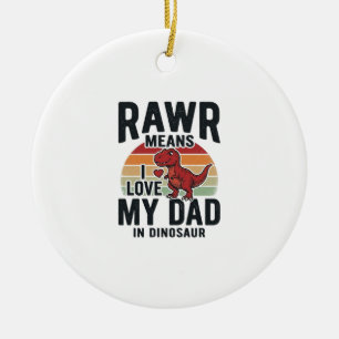 Lustiges Dinosaurier-Vater RAWR Vintage-Shirt-Desi Keramik Ornament