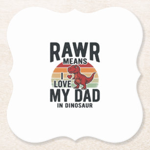 Lustiges Dinosaurier-Vater RAWR Vintage-Shirt-Desi Untersetzer