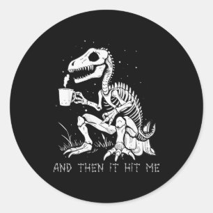 Lustiges Dinosaurierskelett-Kostüm Goth Männer Fra Runder Aufkleber
