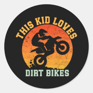 Lustiges Dirtbike für Kinder Runder Aufkleber