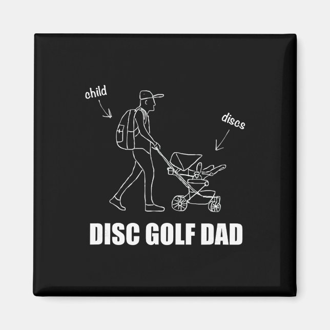 Lustiges Disc Golf Dad Stroller Ckpack Kind T-Shir Magnet (Vorne)