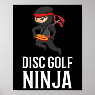 Lustiges Disc-Golf-Ninja-Geschenk Golfer Disc-Spie Poster