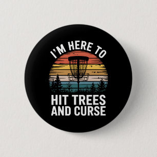 Lustiges Discgolf trifft Bäume und flucht Retro Di Button