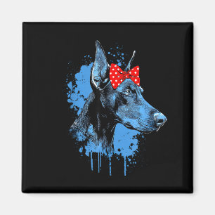 Lustiges Dobermann-Design für Hunde-Liebhaber Mutt Magnet