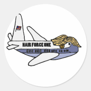 Lustiges Donald Trumppräsidentenflugzeug Runder Aufkleber