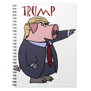 Lustiges Donald- Trumpschwein-politischer Cartoon Notizblock