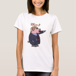 Lustiges Donald- Trumpschwein-politischer Cartoon T-Shirt