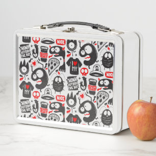 Lustiges Doodle-Monster - Pop Art Metall Lunchbox