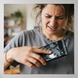 Lustiges, dreckiges Telefonbildschirm-Wisch-Relata Poster
