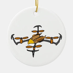 Lustiges Drohne, das Eagle-Kunst fliegt Keramik Ornament