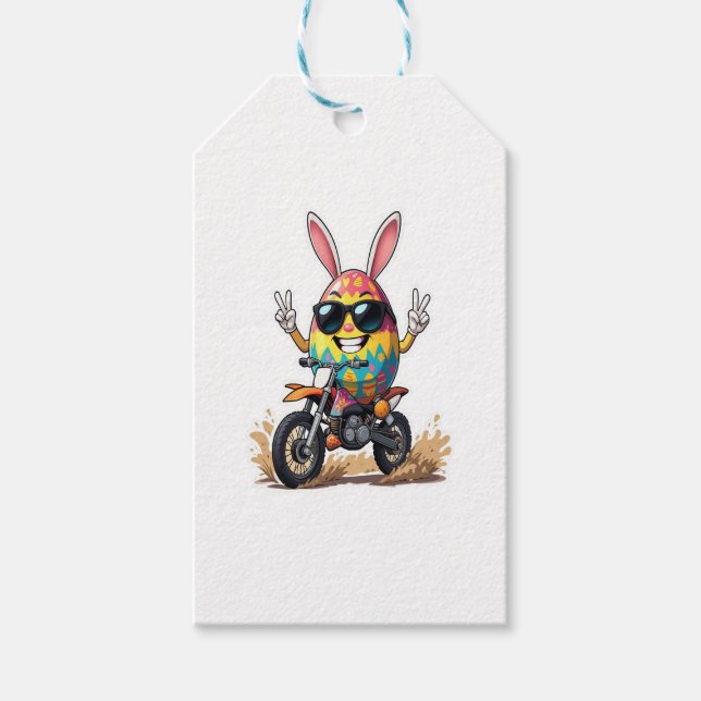 Lustiges Ei Motorrad Geschenkanhänger (Vorderseite)