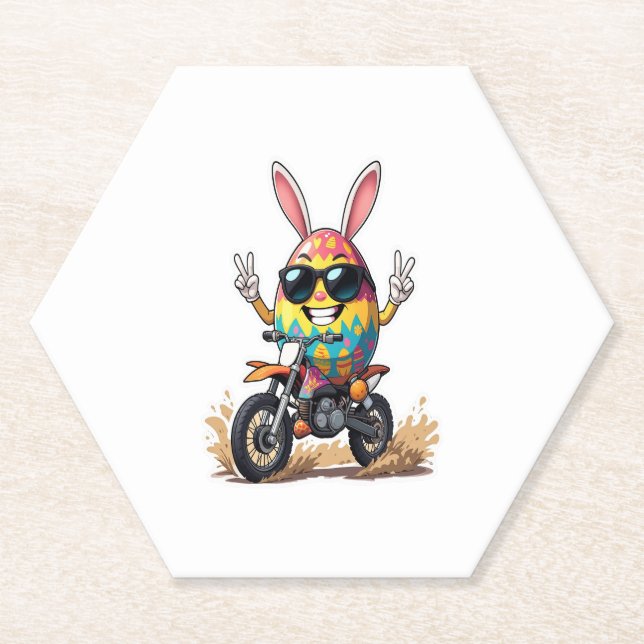 Lustiges Ei Motorrad Untersetzer (Vorderseite)