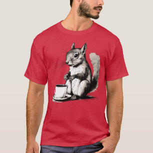 Lustiges Eichhörnchen beim Kaffeetrinken T-Shirt