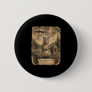 Lustiges Eichhörnchen-Ufo-Beweisfoto-Alien-Humor Button