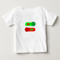 Lustiges Ein-Aus-Stimmungs-Emoji-Baby-T-Shirt